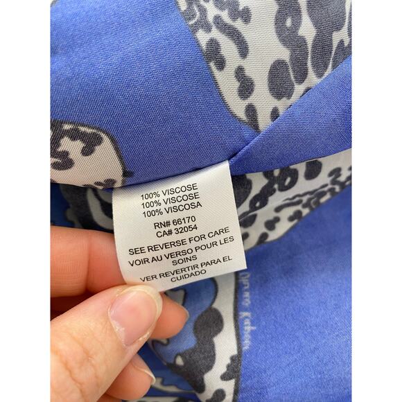 Dhruv Kapoor Long Sleeve Blue Print Babydoll Swing Mini Dress Anthropologie NWT - Picture 8 of 10